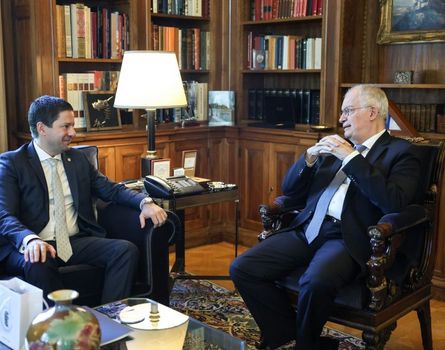 President of the Hellenic Republic, Konstantinos An. Tasoulas, Meets With the Rector of the National and Kapodistrian University of Athens, Professor Gerasimos Siasos